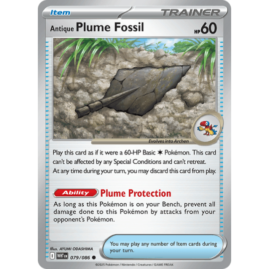 Antique Plume Fossil - White Flare