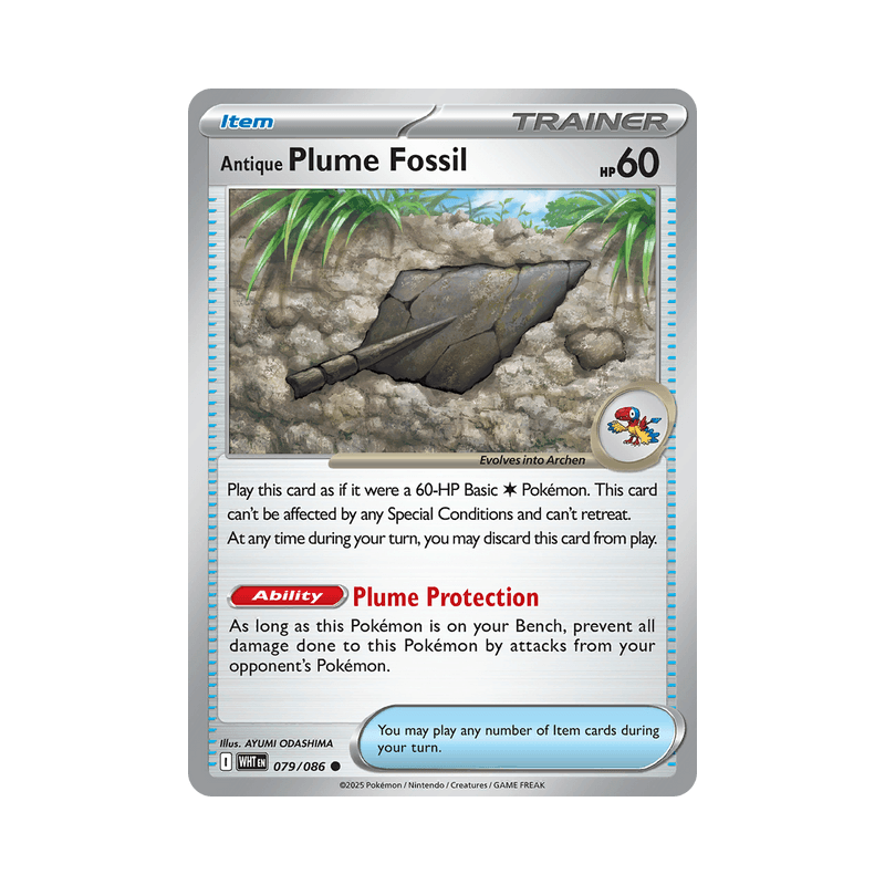 Antique Plume Fossil - White Flare