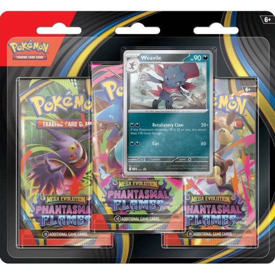Pokémon TCG: Phantasmal Flames – Weavile 3-Pack Blister
