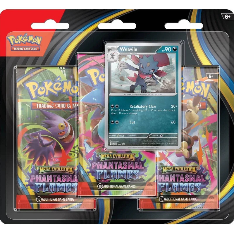 Pokémon TCG: Phantasmal Flames – Weavile 3-Pack Blister